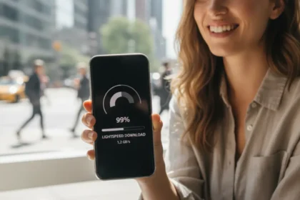 person holding smartphone improving mobile performance speed