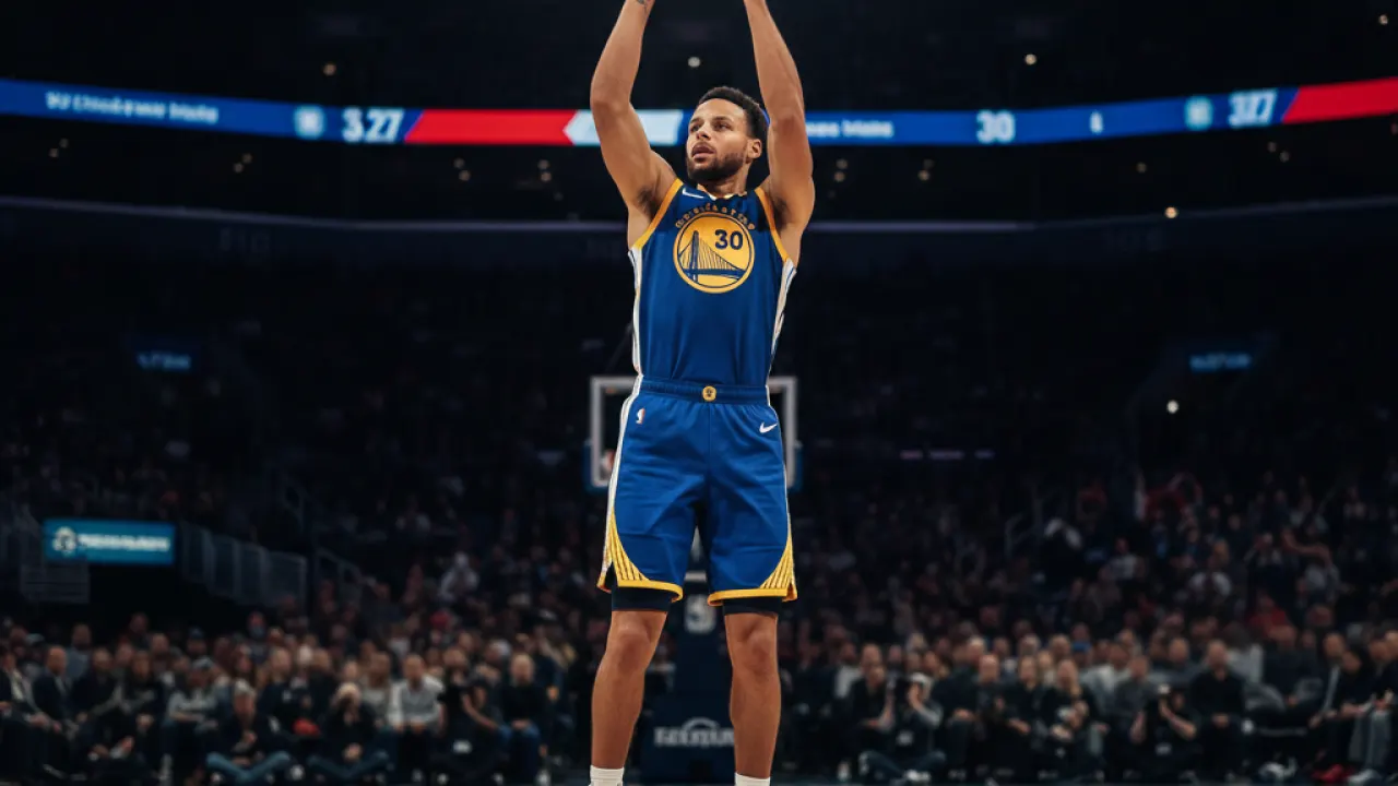 Star NBA Guard Pulling Up for a Three NBA star guard pulling up for a long-range three pointer with dramatic spotlight, representing the elite scoring guards