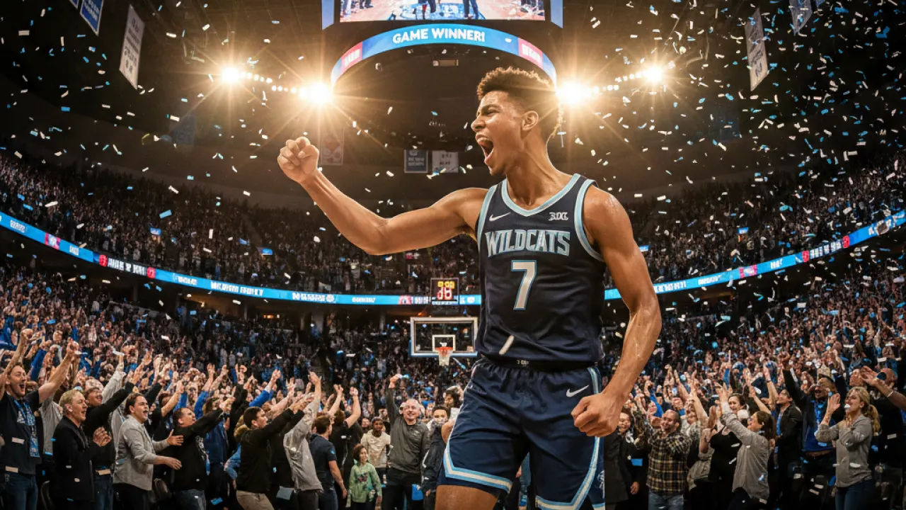 Young NBA Rising Star Clutch Moment Young rising NBA star celebrating clutch shot with raised fist, representing the next generation of best basketball players