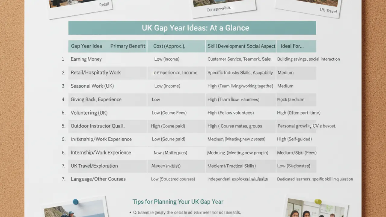 gap year ideas uk detailed explanation 2026