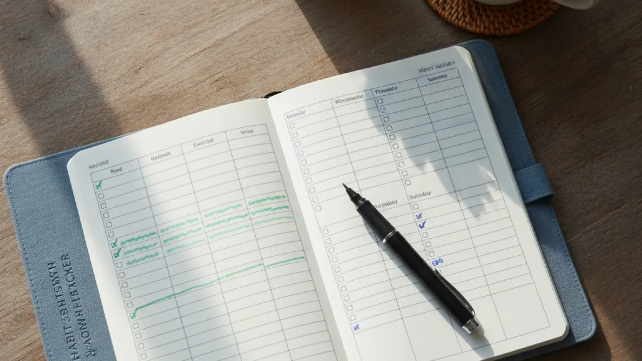 habit tracking journal for how to be productive consistently
