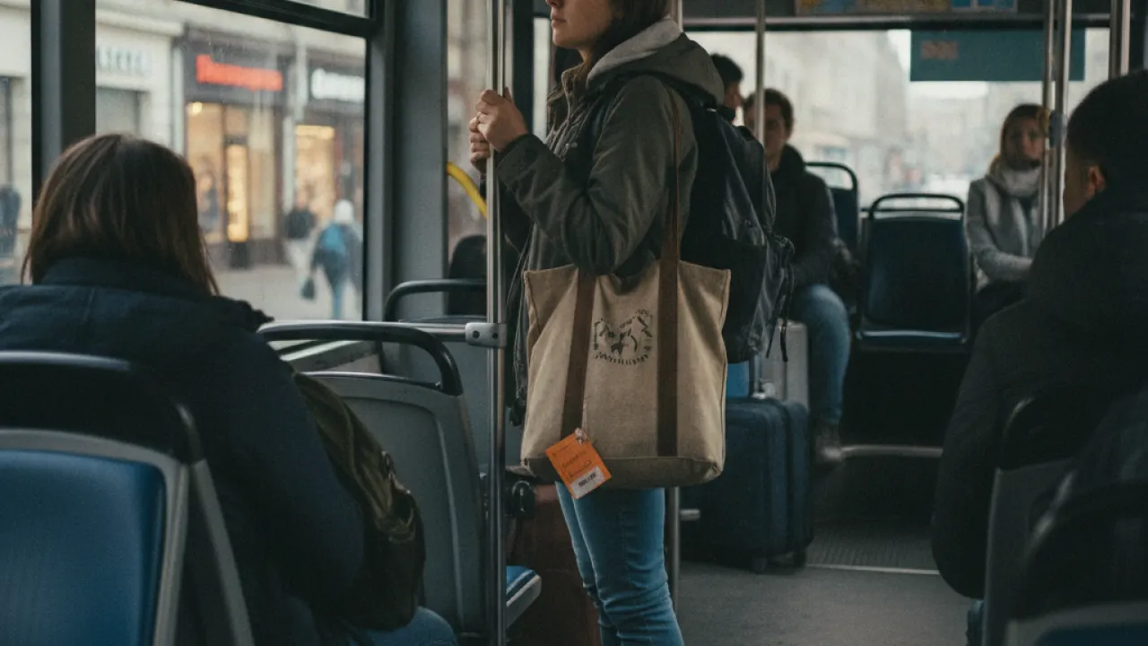 Traveler using public transit in a foreign city