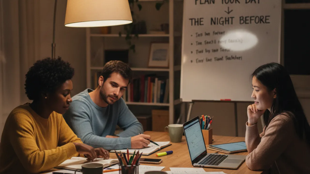 Plan Your Day the Night Before  -  how to be more productive at work without burning out
