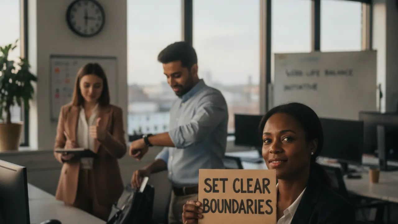 Set Clear Boundaries Around Work Hours  -  how to be more productive at work without burning out