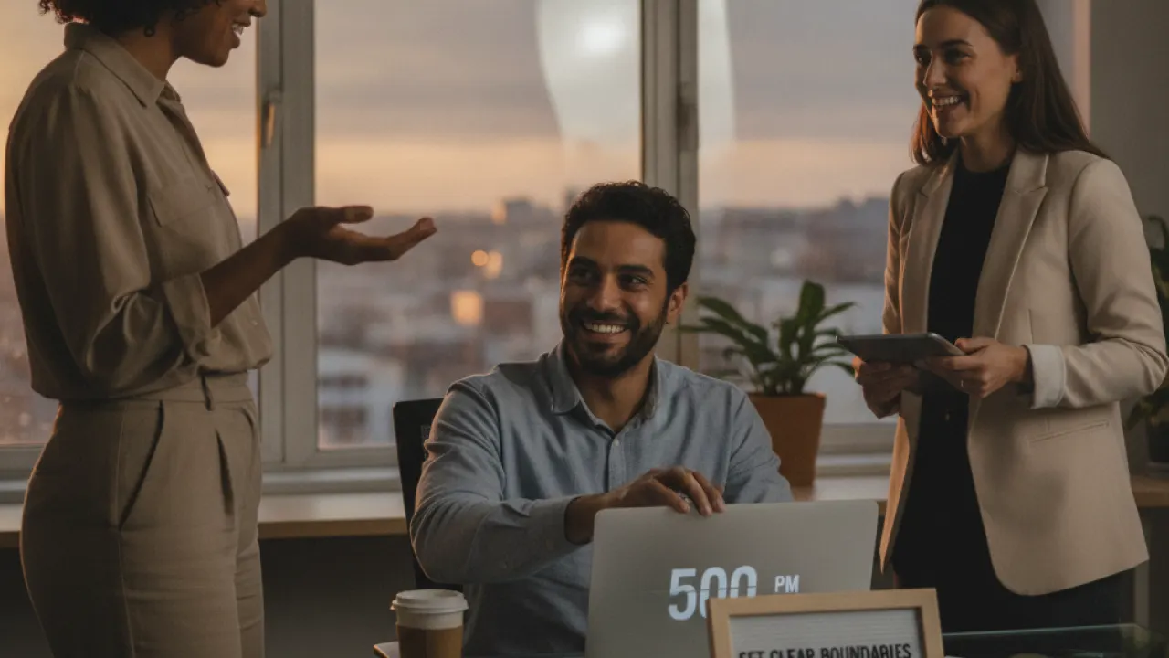 Set Clear Boundaries Around Work Hours  -  how to be more productive at work without burning out