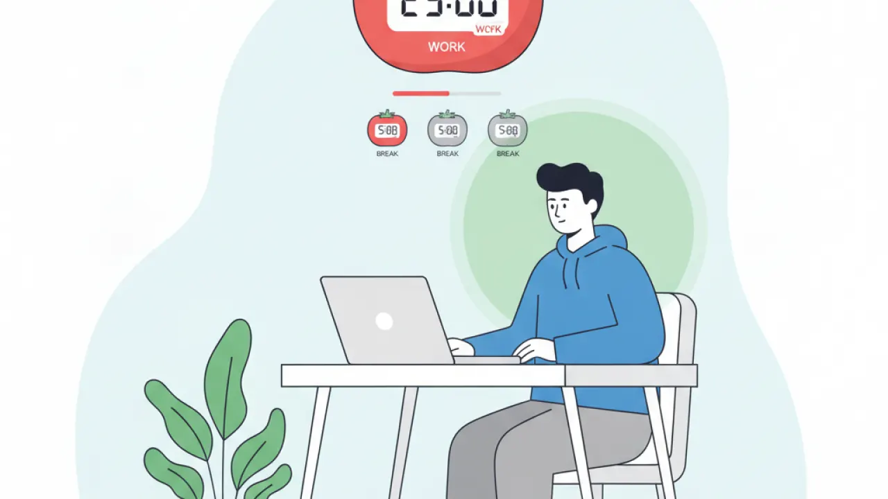 person using the Pomodoro technique to improve focus and concentration in work sessions