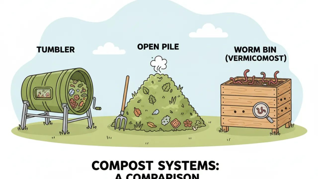 comparison of different types of compost bins suitable for beginners starting at home
