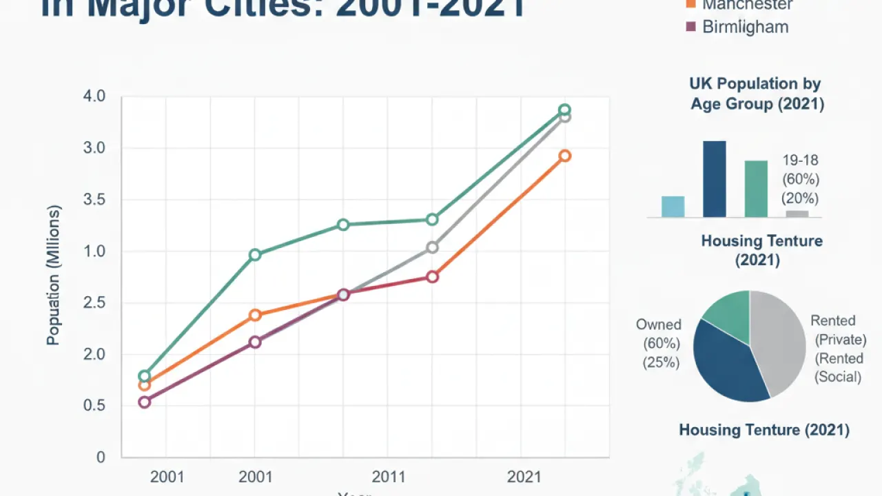 uk population by city census data and population growth charts