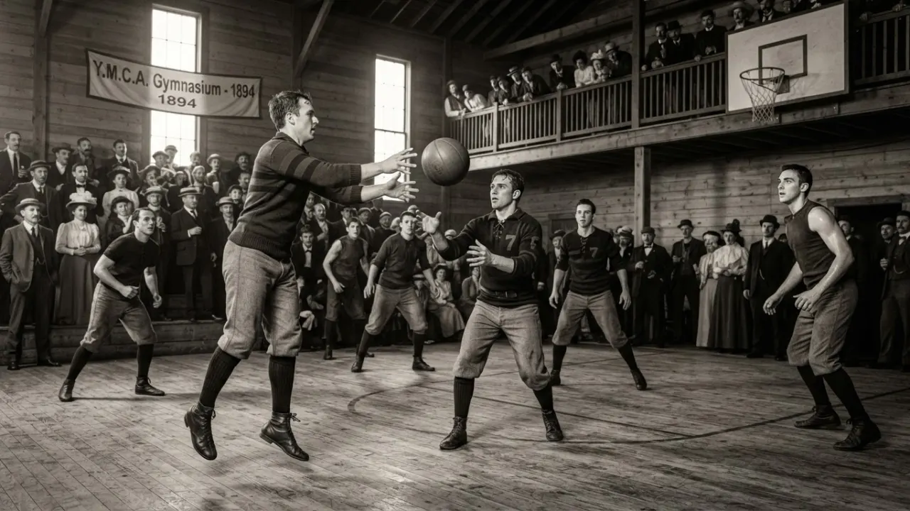 basketball facts original 1891 rules early game players gymnasium