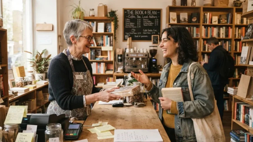 best businesses to start in 2026 - small business owner at independent shop counter
