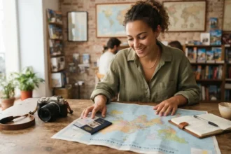 best countries to visit in 2026 - traveller planning with world map