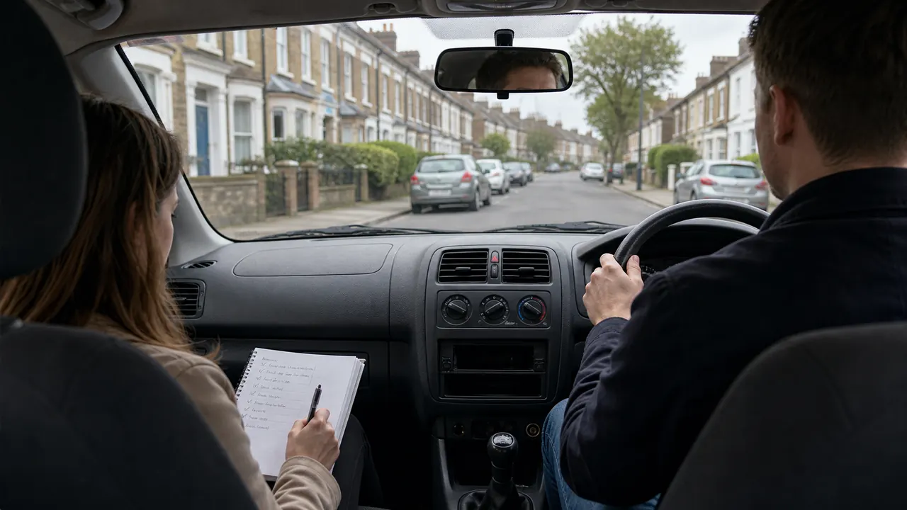 best used cars UK under 5000 test drive on a quiet road