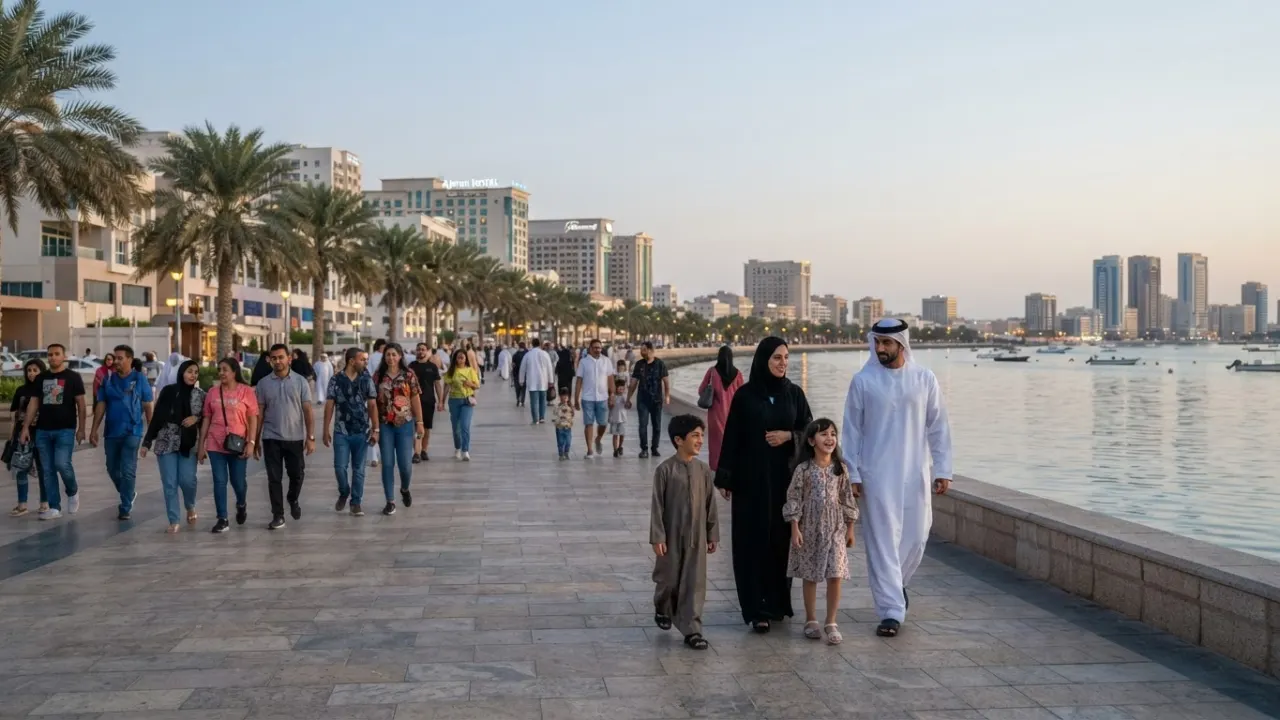 ajman corniche waterfront promenade visitors near china mall ajman