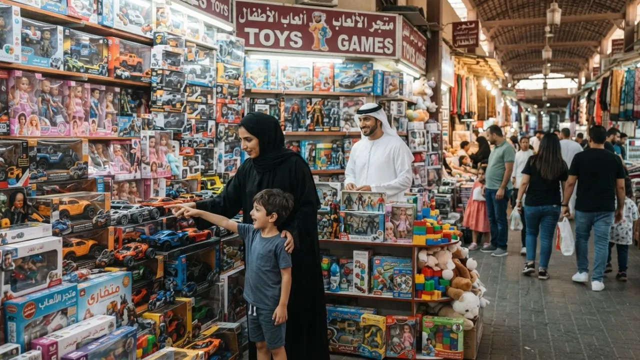 china mall ajman toy stall childrens products display colourful