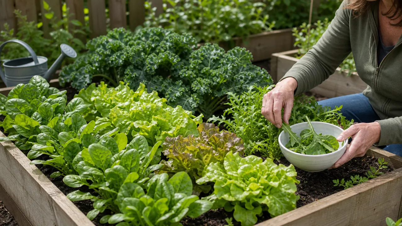 easy vegetables to grow at home leafy greens in a raised bed