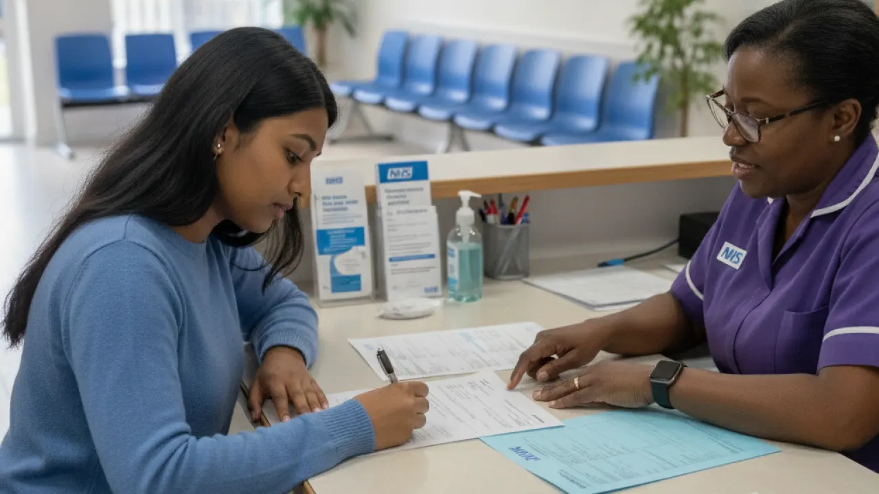 how to get NHS number UK GP registration form
