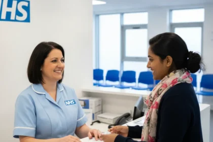 how to get NHS number UK 2026 GP surgery registration desk