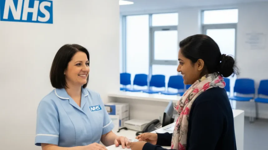 how to get NHS number UK 2026 GP surgery registration desk