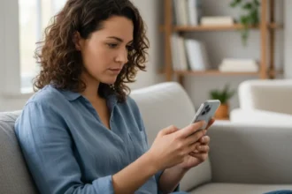 improve mobile performance tips person using smartphone at home
