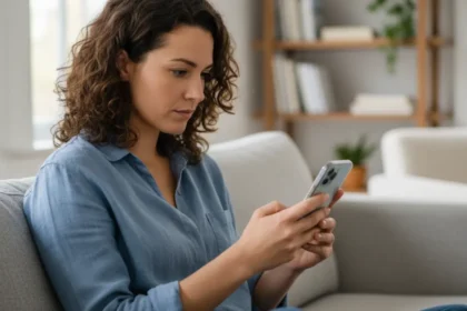 improve mobile performance tips person using smartphone at home