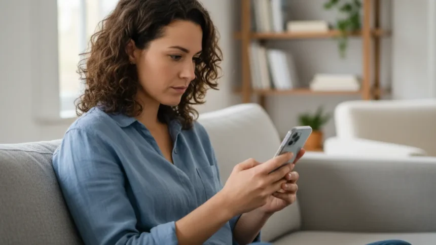 improve mobile performance tips person using smartphone at home