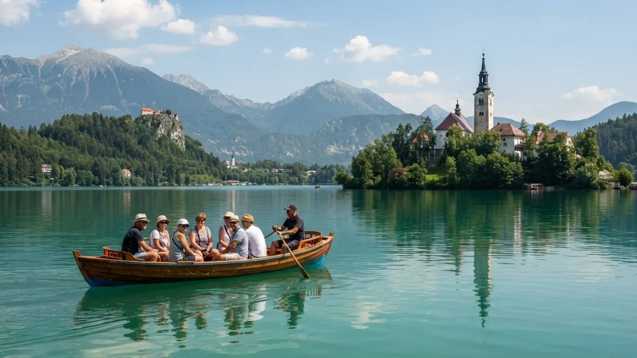 most beautiful places in the world lake bled slovenia island chapel mountain backdrop