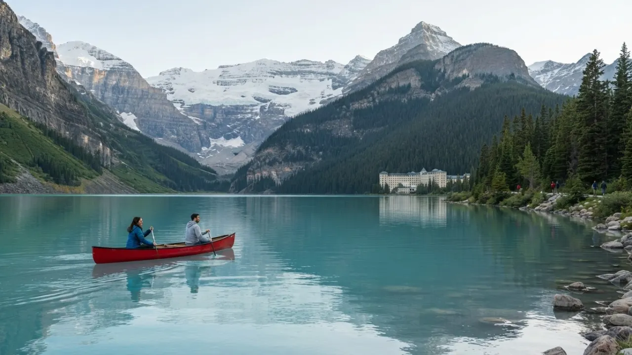 most beautiful places in the world banff lake louise canada turquoise glacial lake mountain
