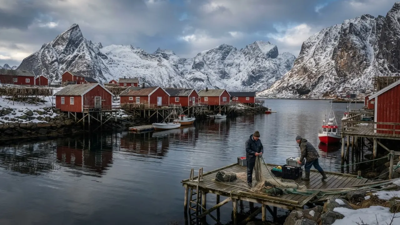 most beautiful places in the world lofoten islands norway aurora northern lights fishing village
