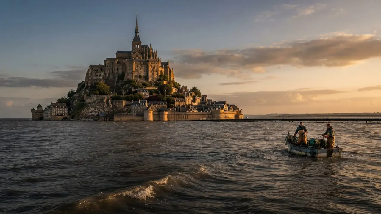 most beautiful places in the world mont saint michel france tidal abbey island evening light