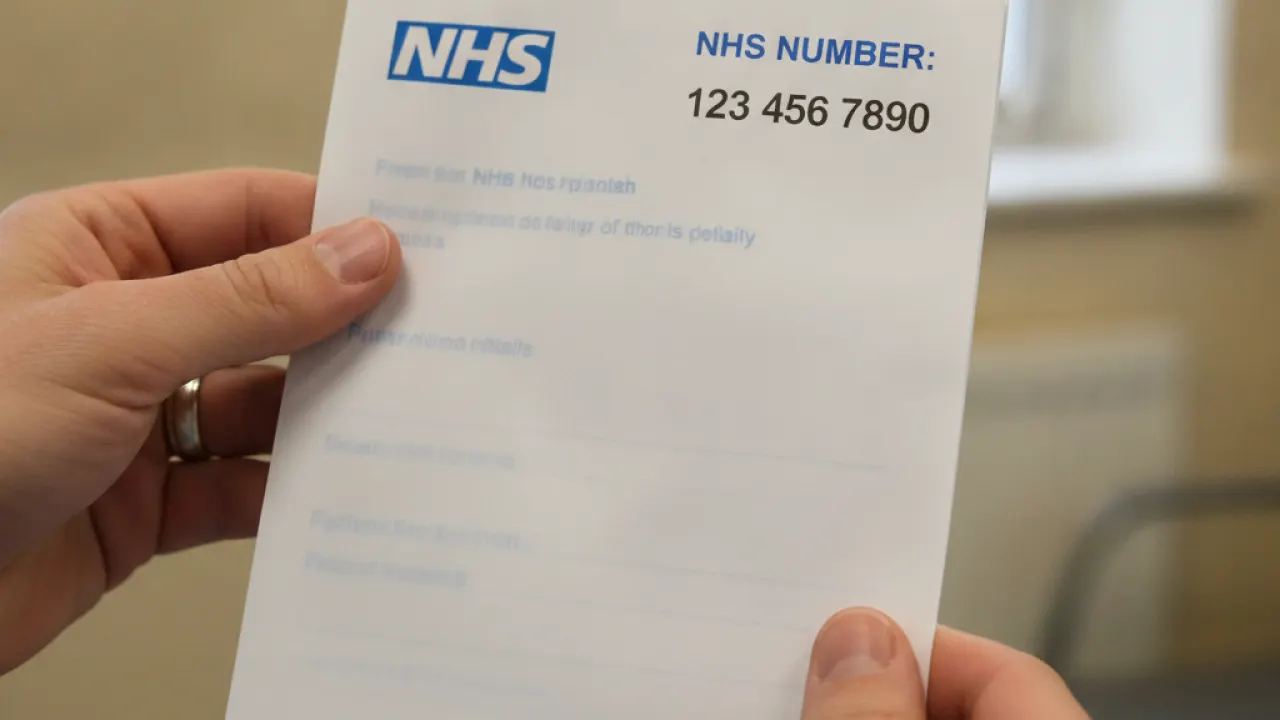 how to get NHS number UK shown on appointment letter