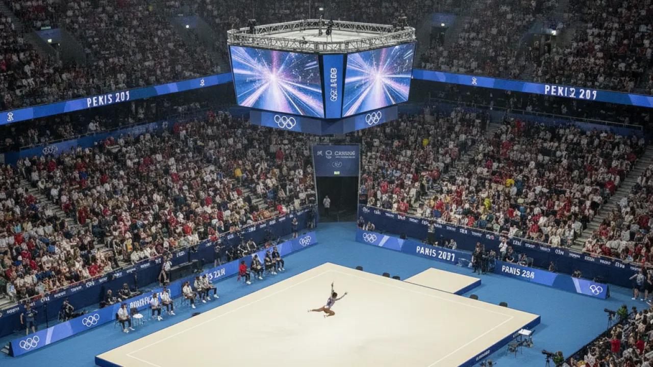 artistic gymnastics Olympics tickets for a packed arena