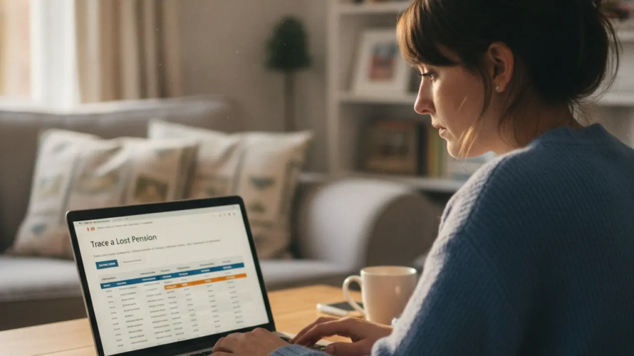 UK worker using pension tracing service to find old lost pension pots online