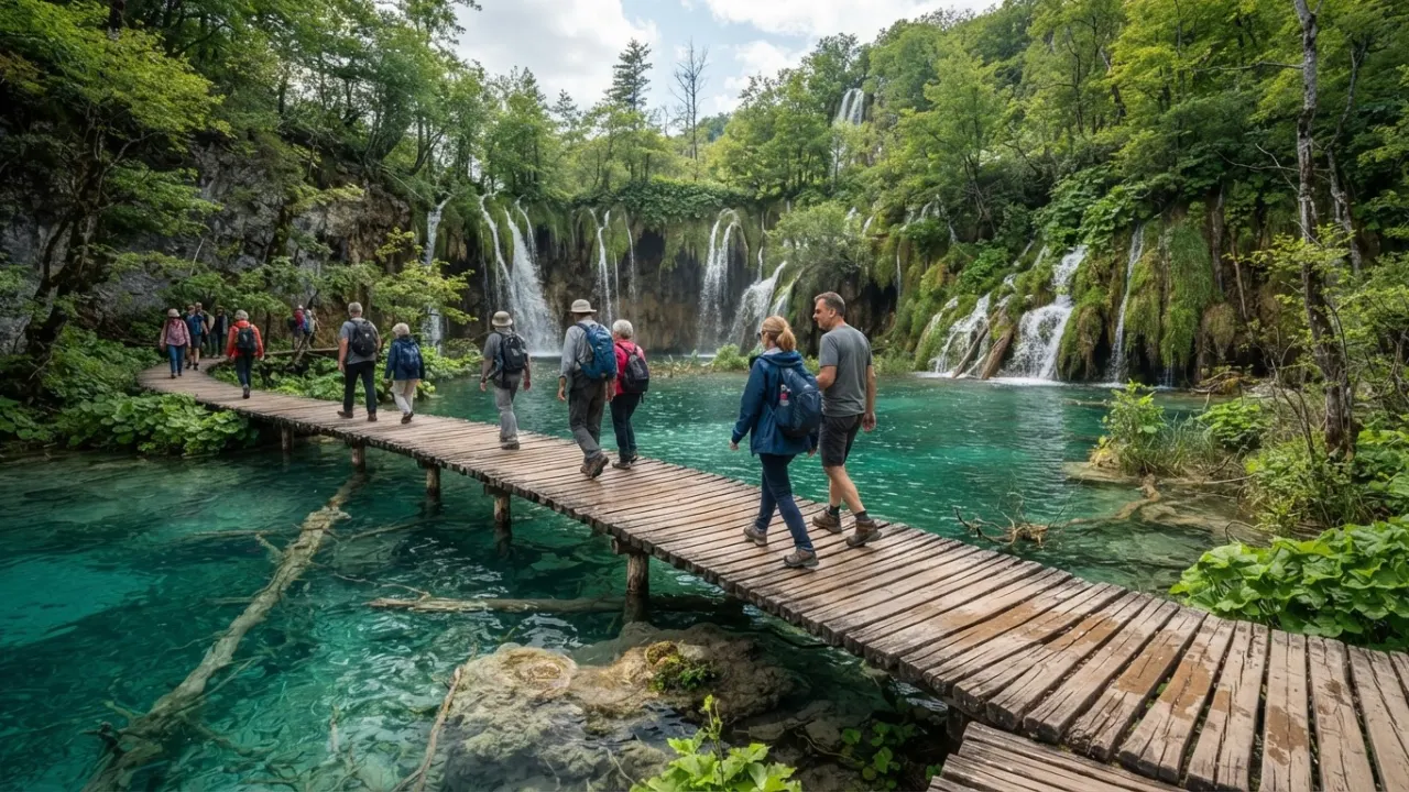 most beautiful places in the world plitvice lakes croatia turquoise waterfalls wooden boardwalks