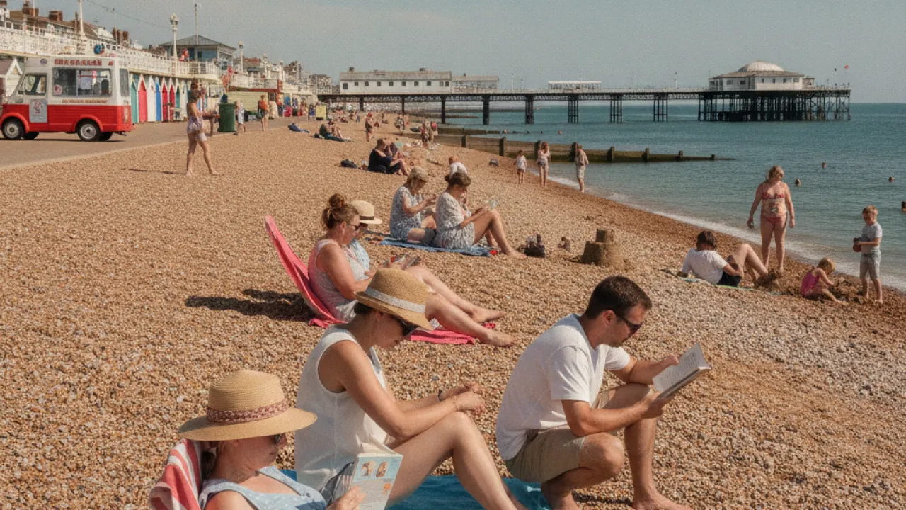 Bognor Regis beach one of sunniest cities in UK on a summer day