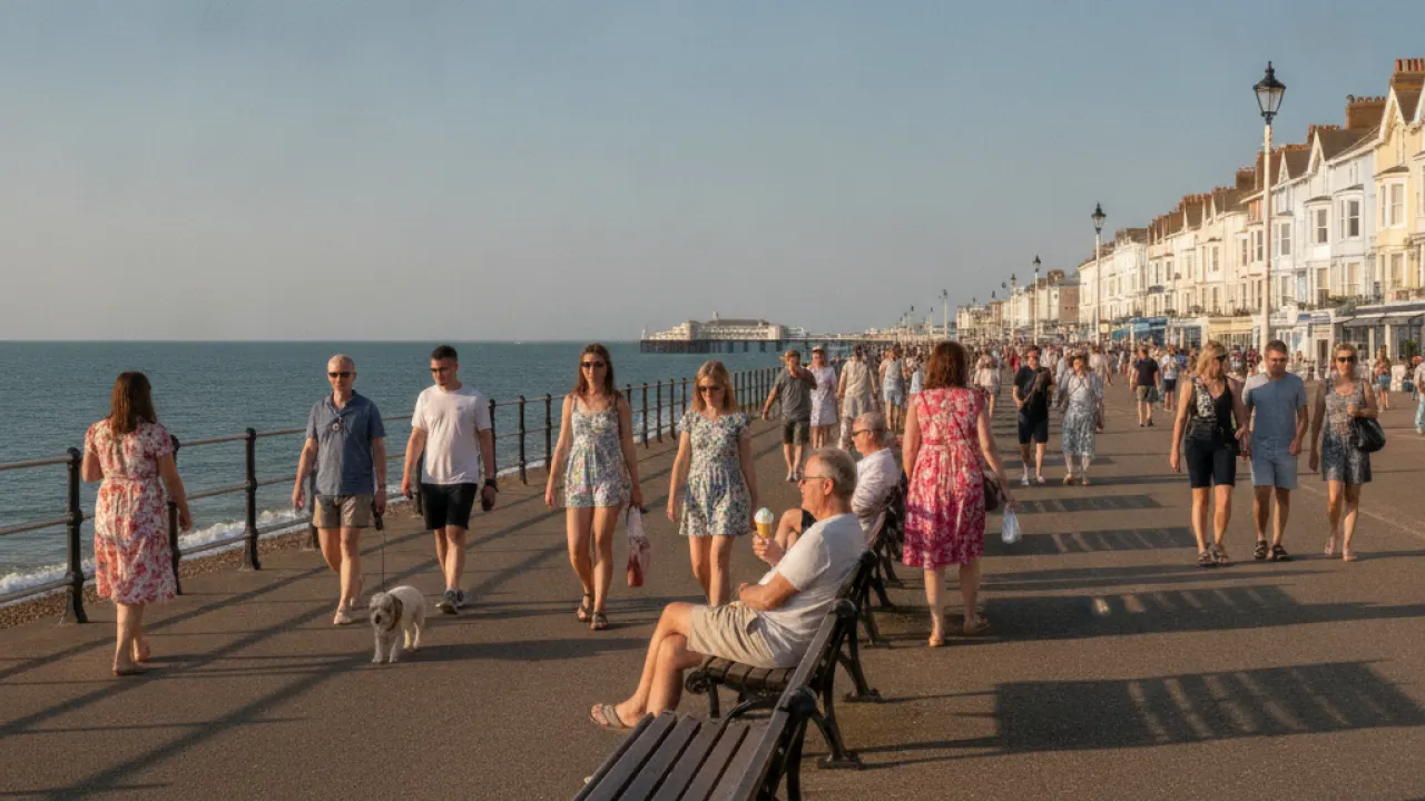 Worthing seafront West Sussex sunny day sunniest UK cities