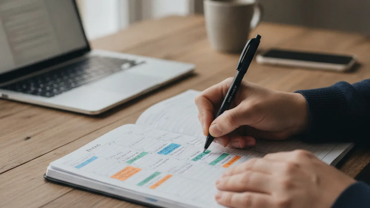 time blocking calendar scheduling stop procrastinating productivity planner